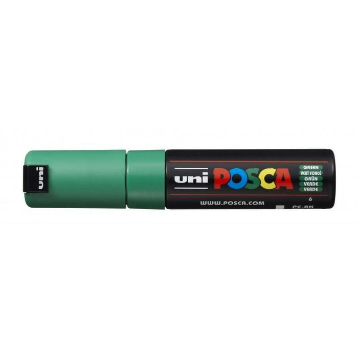 Pack De 6 Unidades Posca Pc-8k Marcador De Pintura Base Al Agua - Punta Biselada Acrilica 8mm - Linea Gruesa -