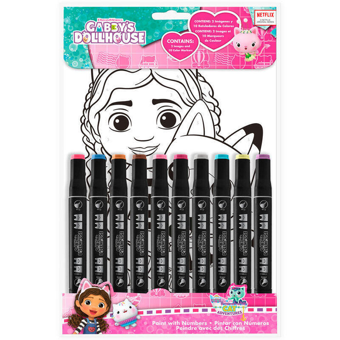 Pack De 6 Unidades - Set Colorear Numeros La Casa De Muñecas De Gabby