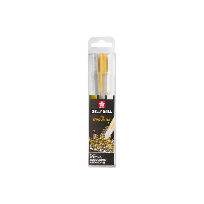 Pack De 6 Unidades Talens Sakura Estuche De 3 Bolígrafos Gelly Roll Mixed Oro/Plata/Blanco