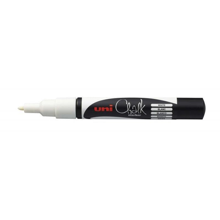 Pack De 6 Unidades Uni-Ball Pwe-3ms Marcador De Tiza Liquida - Punta Conica 0.7mm - Borrado En Humedo - Resistente A La