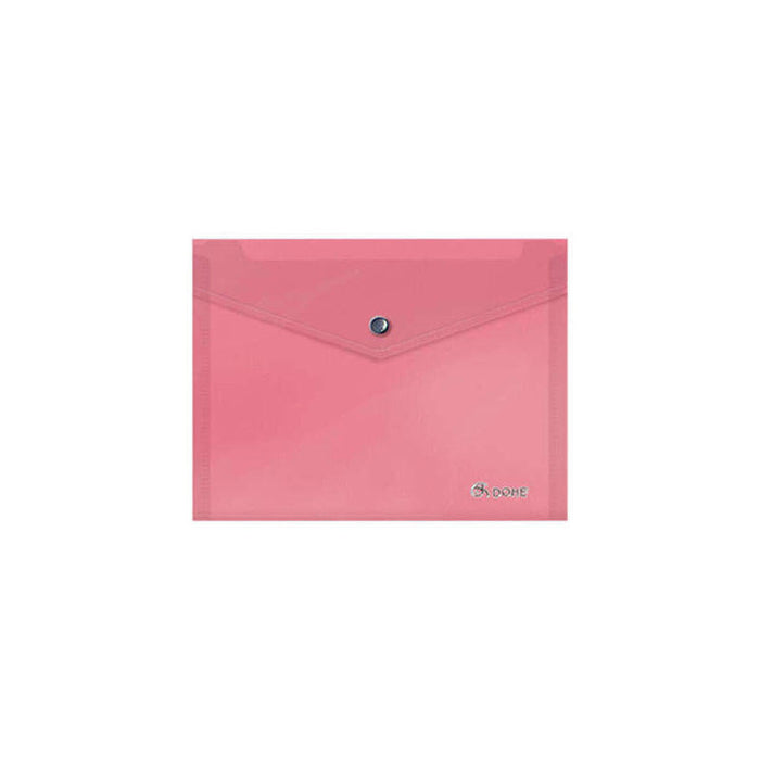 Pack De 8 Unidades Dohe Carpeta A5 Apaisada - 150 Micras - Apertura Superior Y Cierre Broche Automatico - Polipropileno