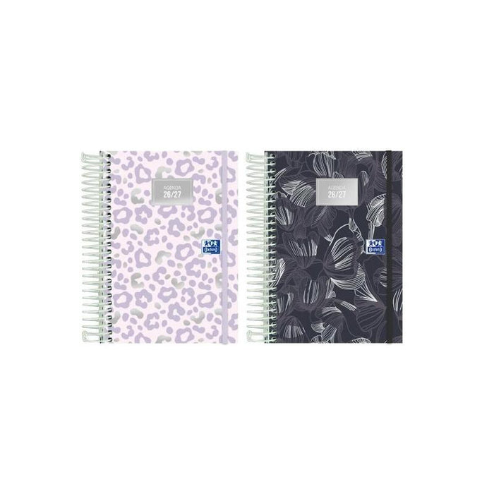 Pack De 8 Unidades Oxford Dream Tech Agenda Escolar Con Espiral - Castellano - Tapa Extradura - Formato Octavo - Dia