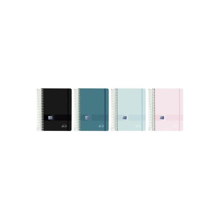 Pack De 8 Unidades Oxford Live And Go Agenda Escolar Con Espiral - Castellano - Tapa De Plastico - Formato Octavo - Dia