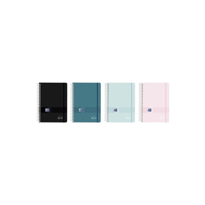 Pack De 8 Unidades Oxford Live And Go Agenda Escolar Con Espiral - Castellano - Tapa De Plastico - Formato Octavo -