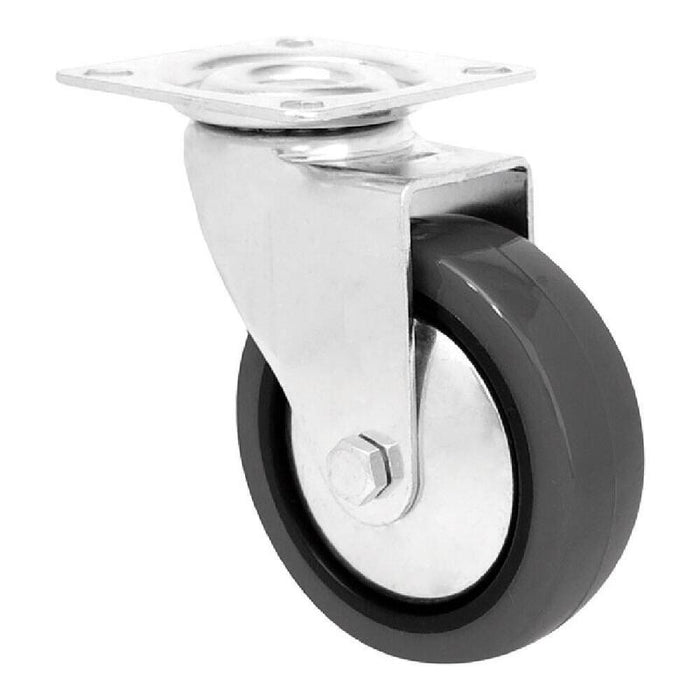 Pack De 8 Unidades - Rueda Mobiliario Emily, Sin Freno, Goma Gris, Placa 46 X 46 Mm, Ø50 Mm