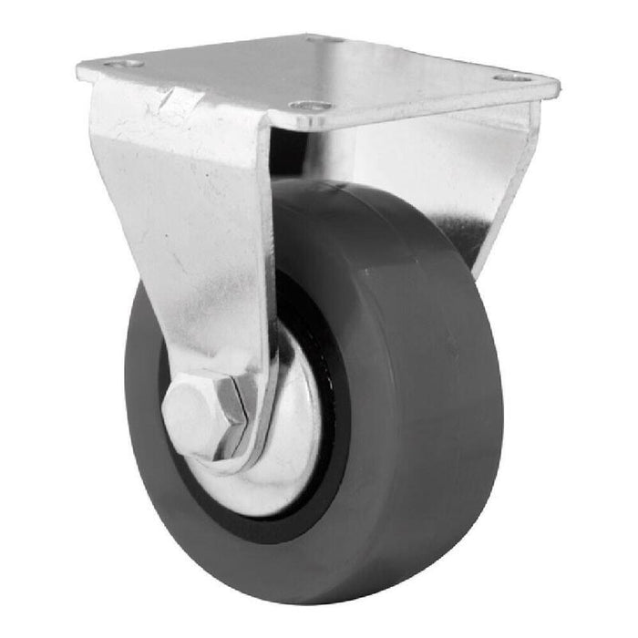 Pack De 8 Unidades - Rueda Mobiliario Emily, Sin Freno, Goma Gris, Placa Fija 46 X 42 Mm, Ø50 Mm