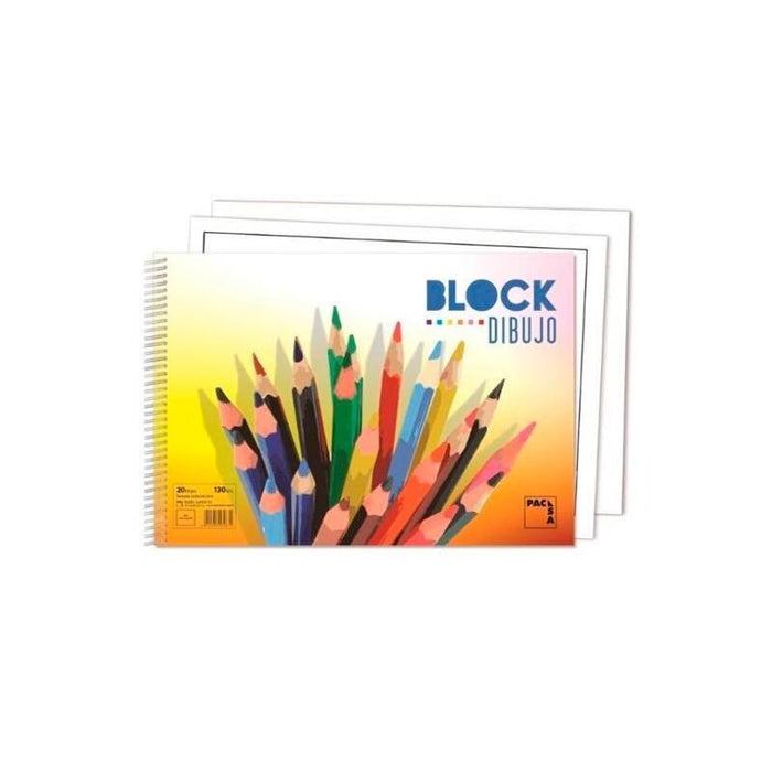 Pacsa Bloc Dibujo Espiral 20 Hojas 135 Gr. Sin Recuadro 230x330 Mm -10u-