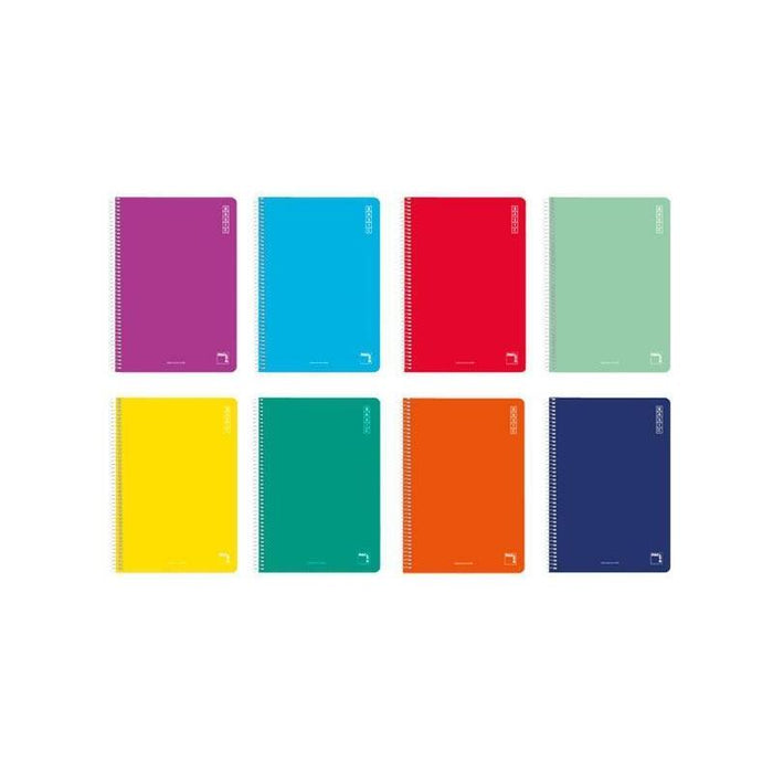 Pacsa Cuaderno Basic 80 Hojas 1 Linea Tapas Cartón Cuarto 60gr Colores Surtido -10u-