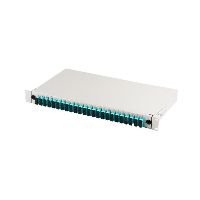 Panel De Parcheo Fo Con Equipamiento 19'' 1u, 24x Sc Dx, Om3, Adaptadores, Retráctil, Gris