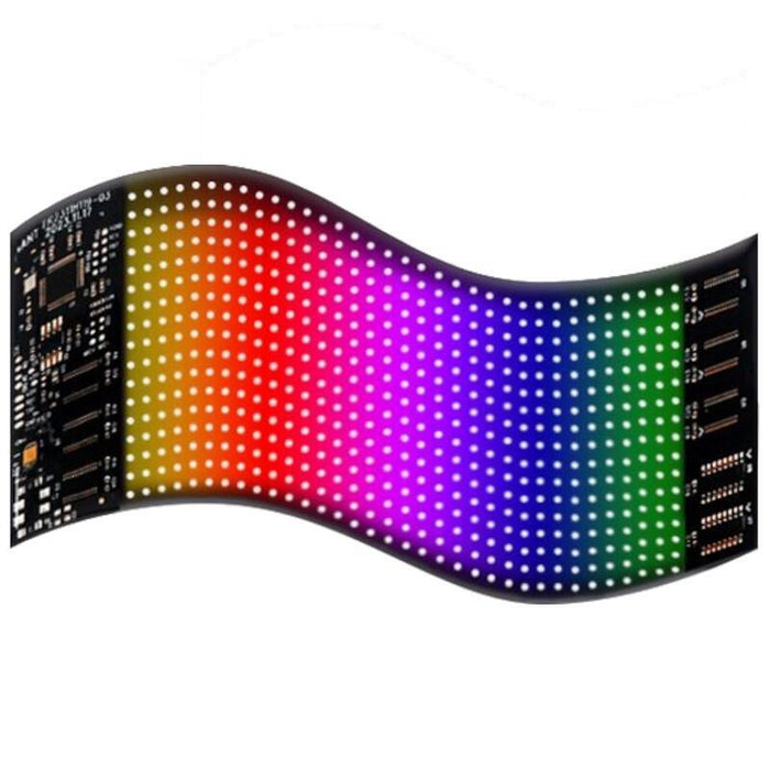Pantalla De Matriz Led Rgb Flexible Para Coche 19 X 96 Con Aplicación Bluetooth Negro