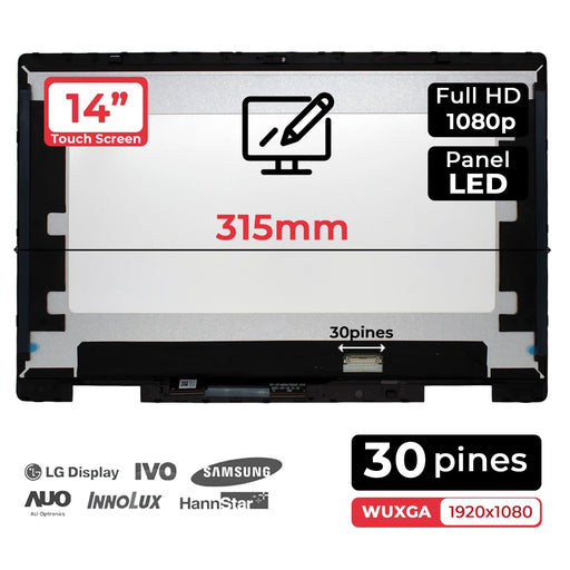 Pantalla Led Táctil Para Lápiz De 14" Para Portátil Hp Pavilion X360 14-Ek Con Marco