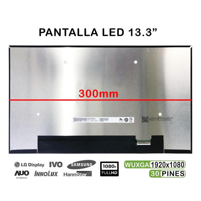 Pantalla Led 13.3" Para Portátil B133han05.C H W:0a F W:1 30 Pines Fhd 300mm