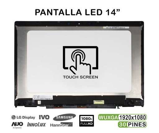 Pantalla Led De 14" Táctil Con Marco Para Portátil Hp L20554-001 L18192-001