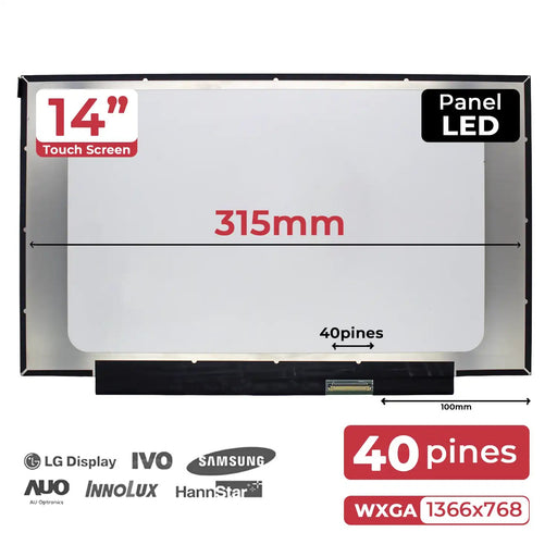 Pantalla Led Brillo De 14" M15330-001 Táctil 40 Pin Para Portátil Hp Chromebook 14A-Ca0030Wm 14A-Ca