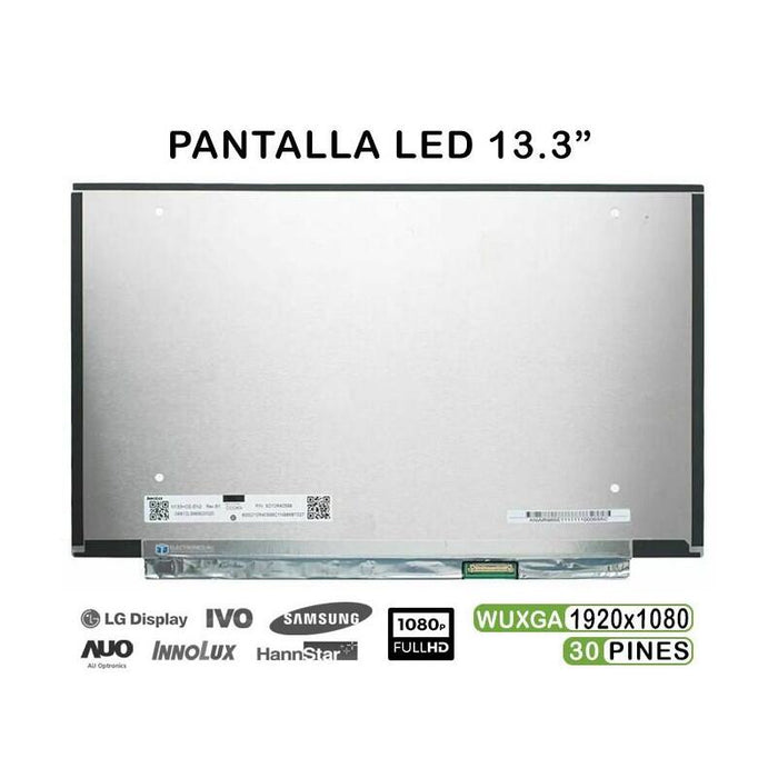 Pantalla Led De 13.3" Pulgadas Para Portátil
P/N: N133hce-Epa Rev.C1, N133hce-En2 Rev.B1