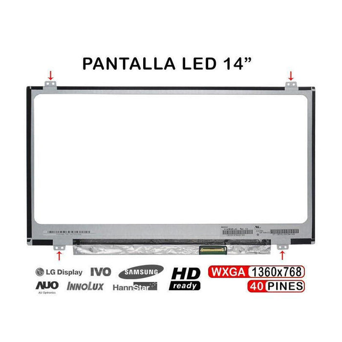 Pantalla Led De 14" Para Portátil N140bge-L42