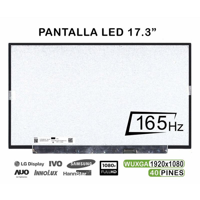 Pantalla Led De 17.3" Para Portátil N173hme Ga1 Fhd 165hz