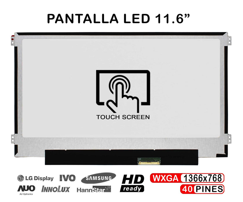 Pantalla Led Táctil De 11.6" Para Portátil B116Xak01.0 40 Pines