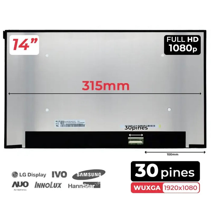 Pantalla Led De 14" Para Portátil N140Hca-E5B
