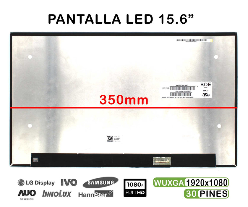 Pantalla Led De 15.6" Para Portátil Nv156Fhm-N4H Nv156Fhm-N4M Fhd 350Mm