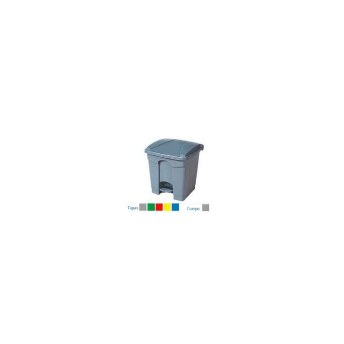 Papelera Con Pedal 30 Litros Tapa Color Cuerpo Gris