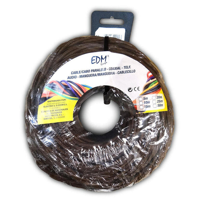 Paralelo Textil Trenzado 2x1mm Marron 25m