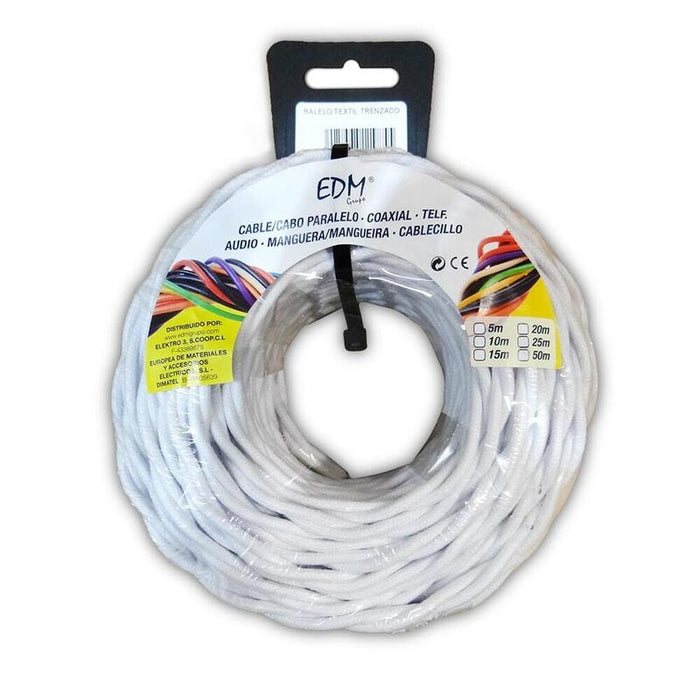 Paralelo Textil Trenzado 3x1mm Blanco 25m