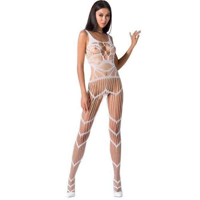 Passion - Woman Bs058 Bodystocking Blanco Talla Unica