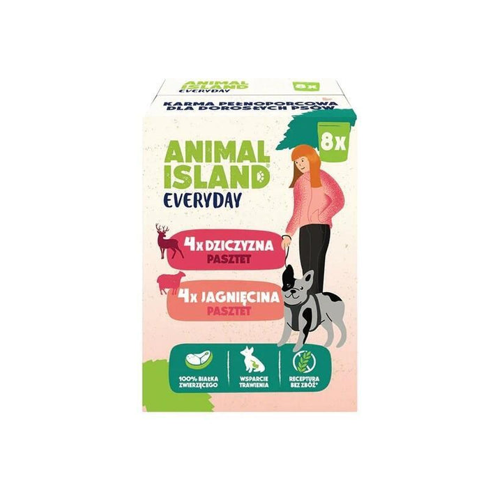 Animal Island Everyday Pasztet, Saszetka Pies 8 Szt 150g X 4 Szt Dziczyzna, 150g X 4 Szt Jagniecina