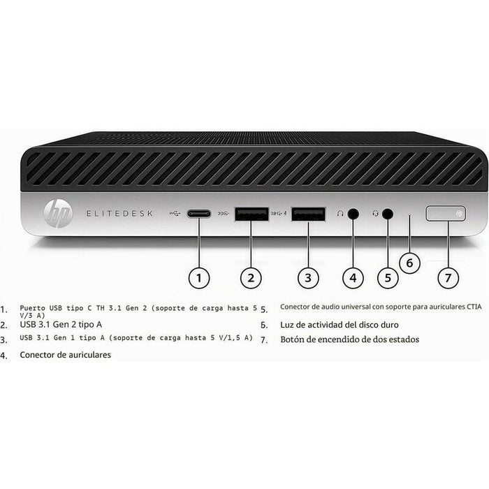 Pc Reacondicionado Hp Elitedesk 800 G4 Mini I5-9500 8gb 256gb Ssd W11 Pro Instalado 1 Año Garantia