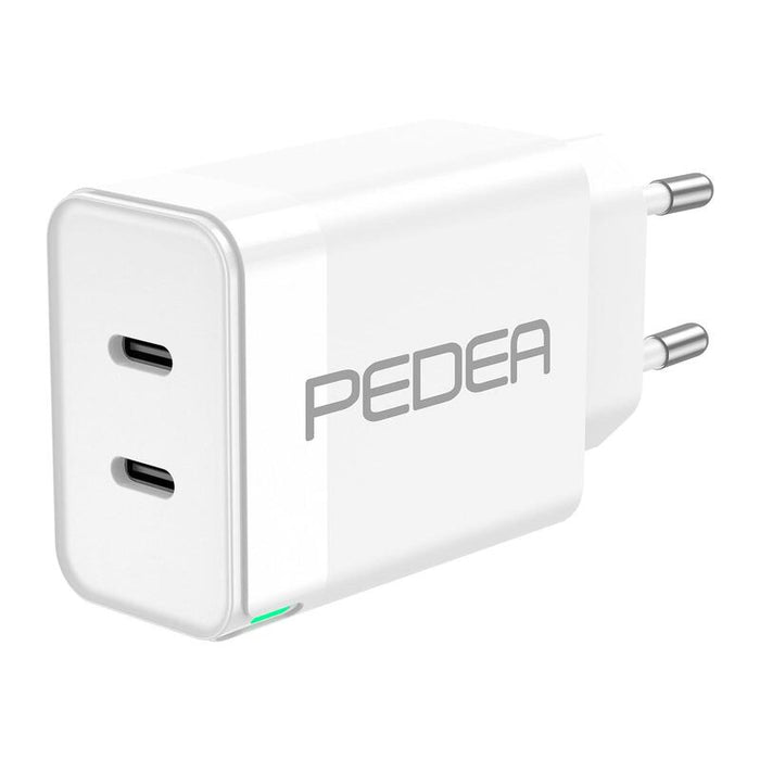 Pedea 40w Usb-C (Pd) Cargador Rápido - 2-Ports Múltiple Handy-Cargador Con Usb-C, Blanco