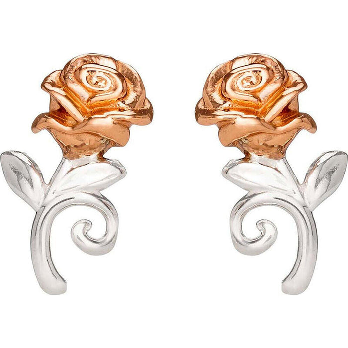 Pendientes Rosa La Bella Y La Bestia Disney Plata