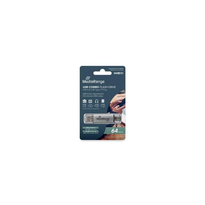 Pendrive Combo 64gb Usb 3.2 Mediarange High P.