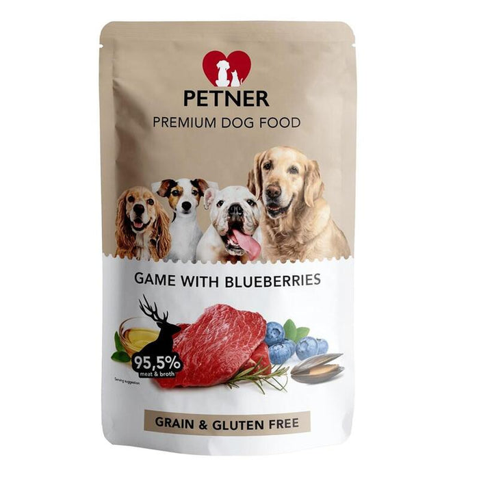 Petner Dziczyzna Borówka Mokra Karma Para Perro 500g