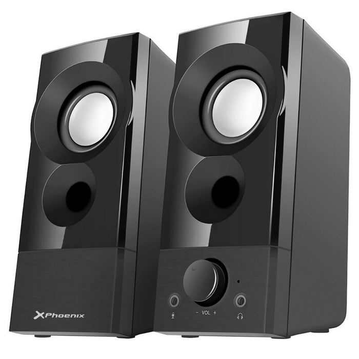 Phoenix Altavoces Privatesound 6w Rms Conexin Jack + Usb Conector Para Auriculares Y Microfono