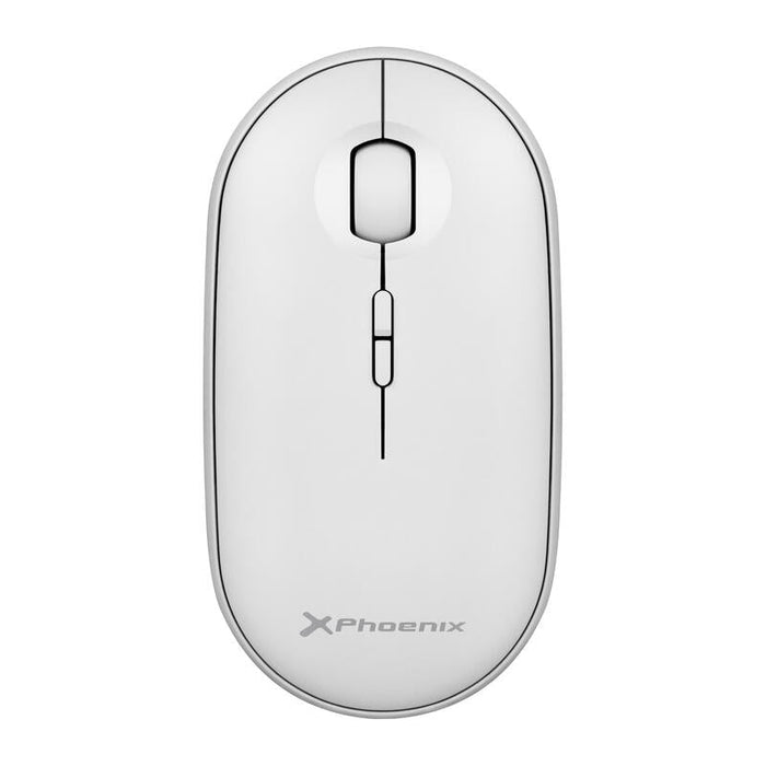 Phoenix Rebble Ratón Inalámbrico Bluetooth O 2.4 Ghz Con Receptor Usb Clic Silencioso Para Porttil Notebook Pc Chomebook Mac Color Blanco