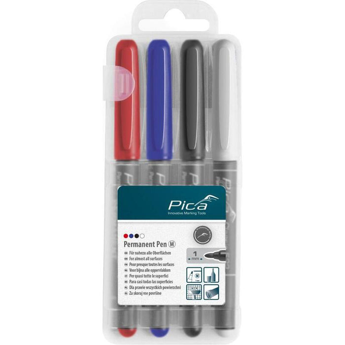 Pica Permanent-Pen 1,0mm Assorted With Instant-White-Pen