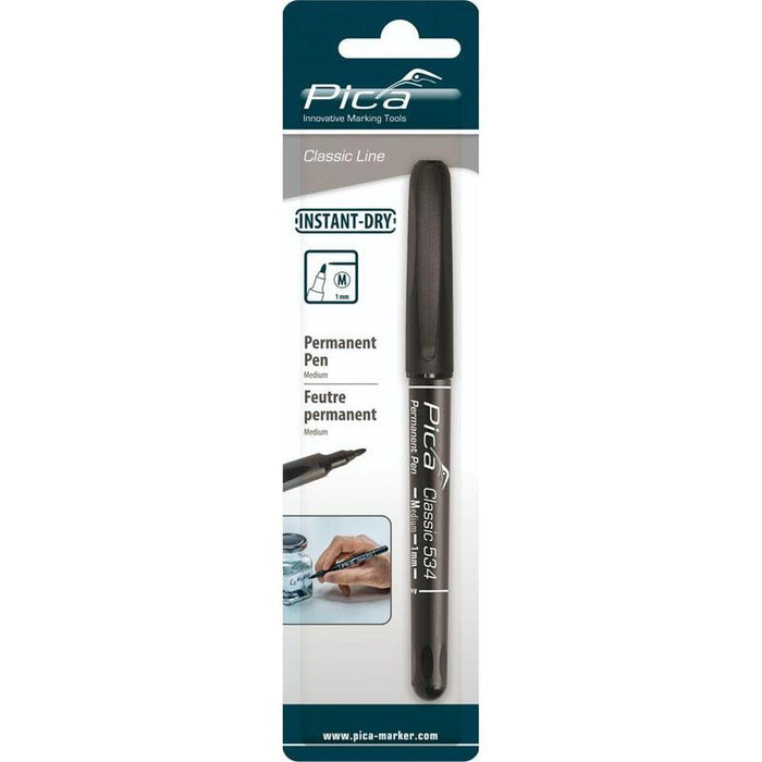 Pica Permanent Pen, 1,0mm Black / Retail Packaging
