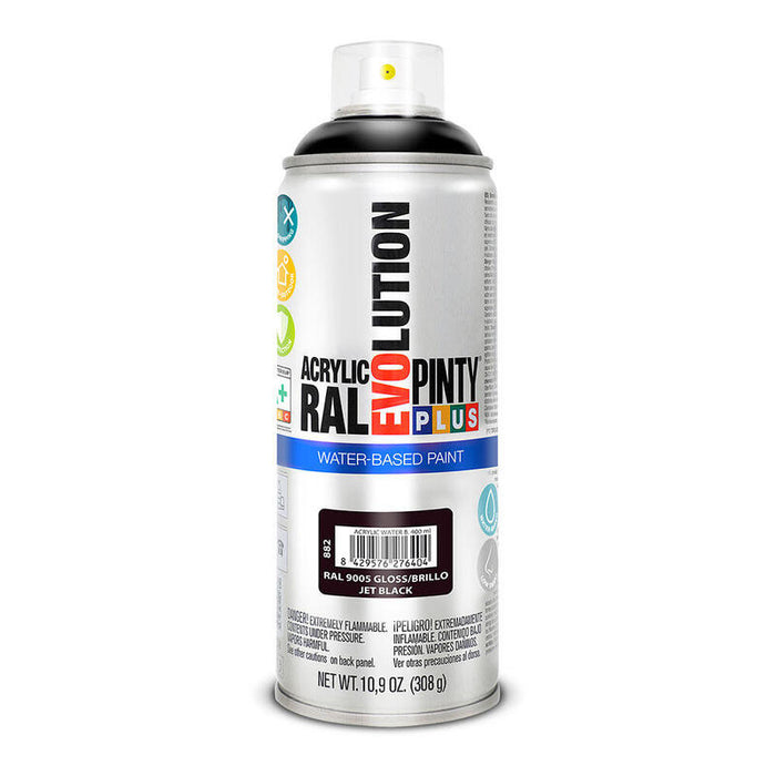 Pintura En Spray Pintyplus Evolution Water-Based 520cc Ral 9005 Negro Intenso