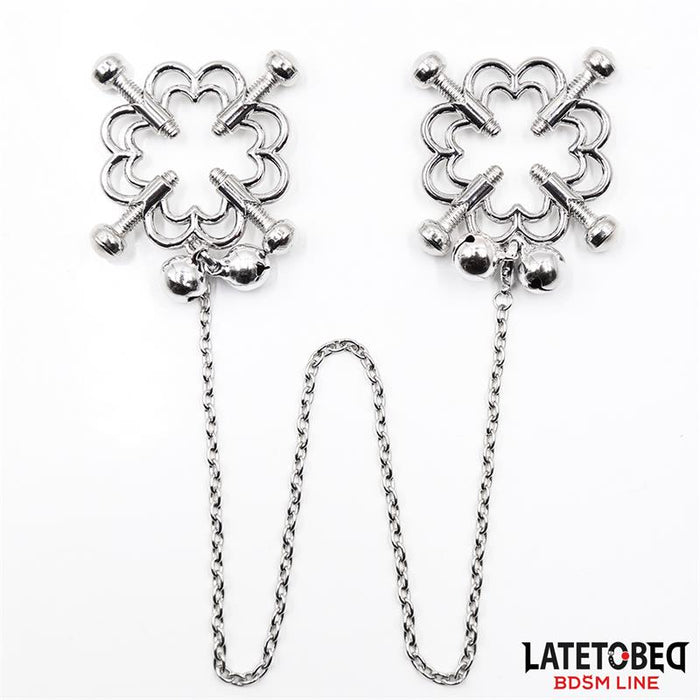Pinzas De Metal Para Pezones Cadena Y Cascabeles