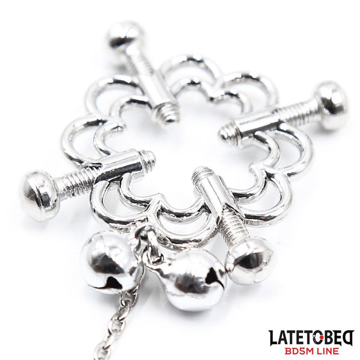 Pinzas De Metal Para Pezones Cadena Y Cascabeles