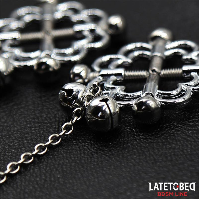 Pinzas De Metal Para Pezones Cadena Y Cascabeles