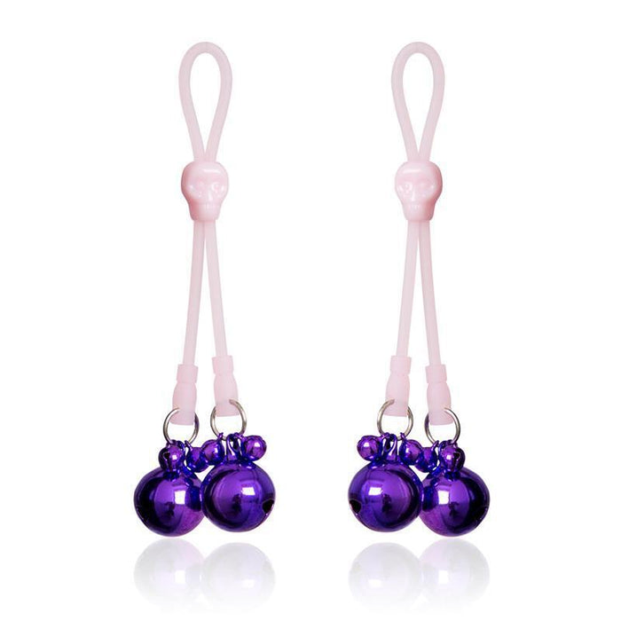 Pinzas Para Pezones Calaberas Y Cascabeles Rosa/Púrpura
