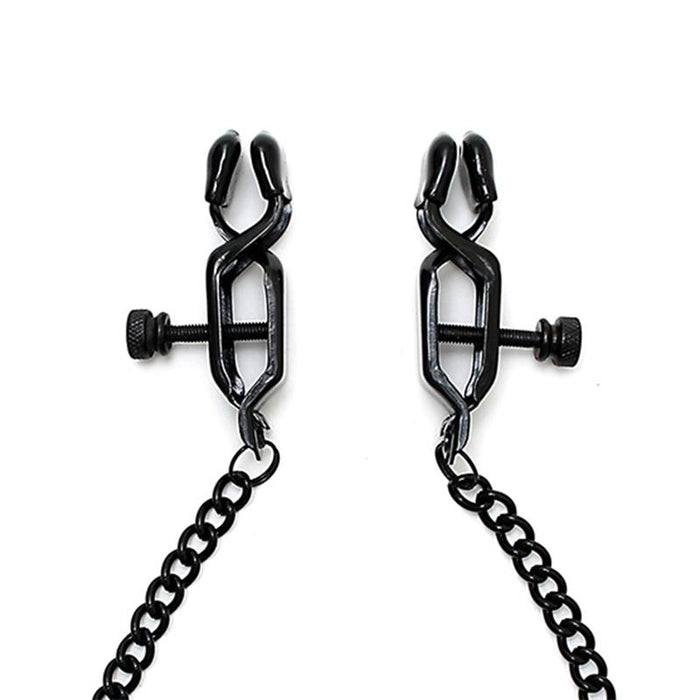 Pinzas Para Pezones Con Cadena Color Negro