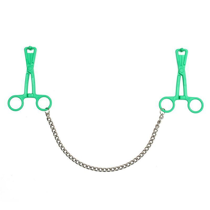 Pinzas  Pezones Con Cadena  Verde