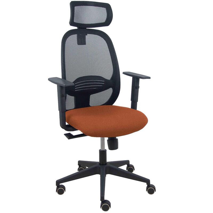Piqueras Y Crespo Silla Cilanco Negra Malla Negra Asiento Bali Marron Brazo Regulable Cabecero Regulable