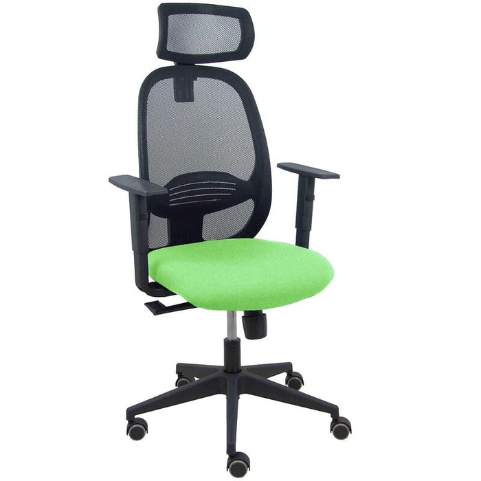 Piqueras Y Crespo Silla Cilanco Negra Malla Negra Asiento Bali Pistacho Brazo Regulable Cabecero Regulable