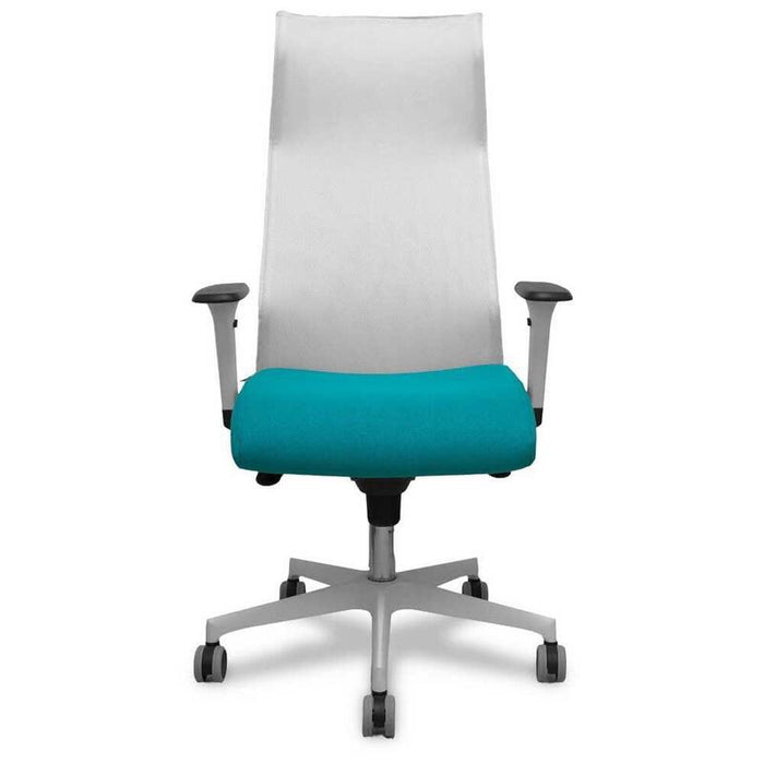 Piqueras Y Crespo Sillon Sahuco Blanco Bali Turquesa Brazos Blancos Base Blanca Ruedas Parque 65mm