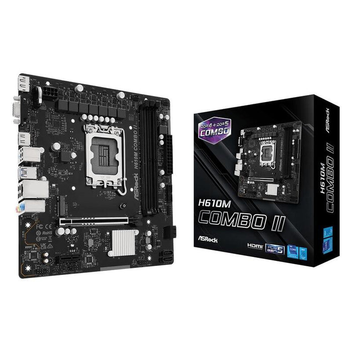Placa Base Asrock H610m Combo Ii Socket 1700 Ddr4 Ddr5 Pcie 5.0 Micro Atx