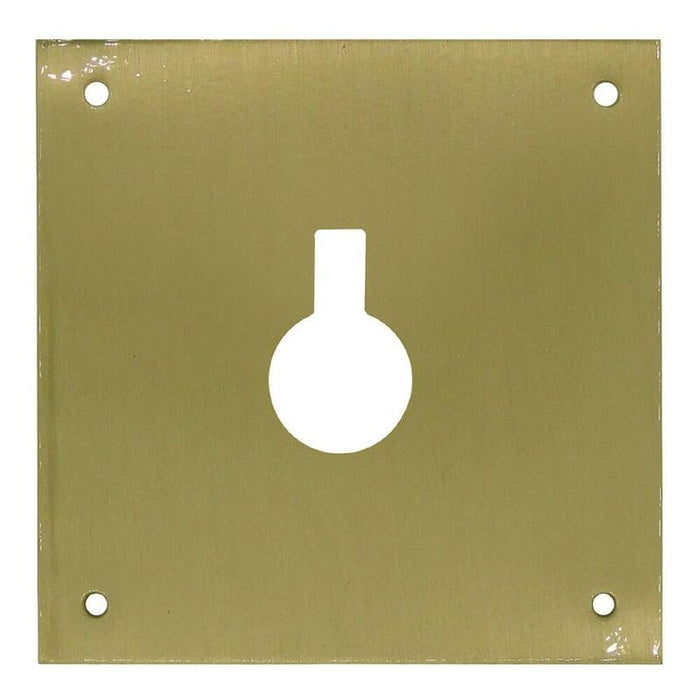 Placa Bocallave, Cerrojo, Modelo Plp14, De Latón Con Acabado Latón Satinado, 80 X 80 Mm